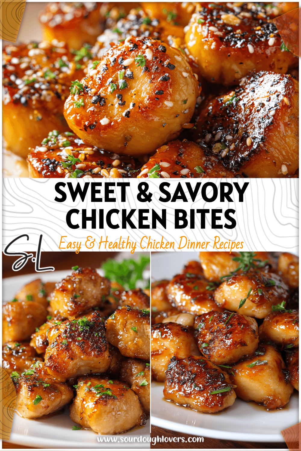 Dish of golden Garlic Honey Chicken Bites glistening with glaze as a Homemade Cooked Meat Dish on a white plate.